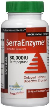 Serrapeptase Enzyme 90 Caps 80,000IU x 1 bottle